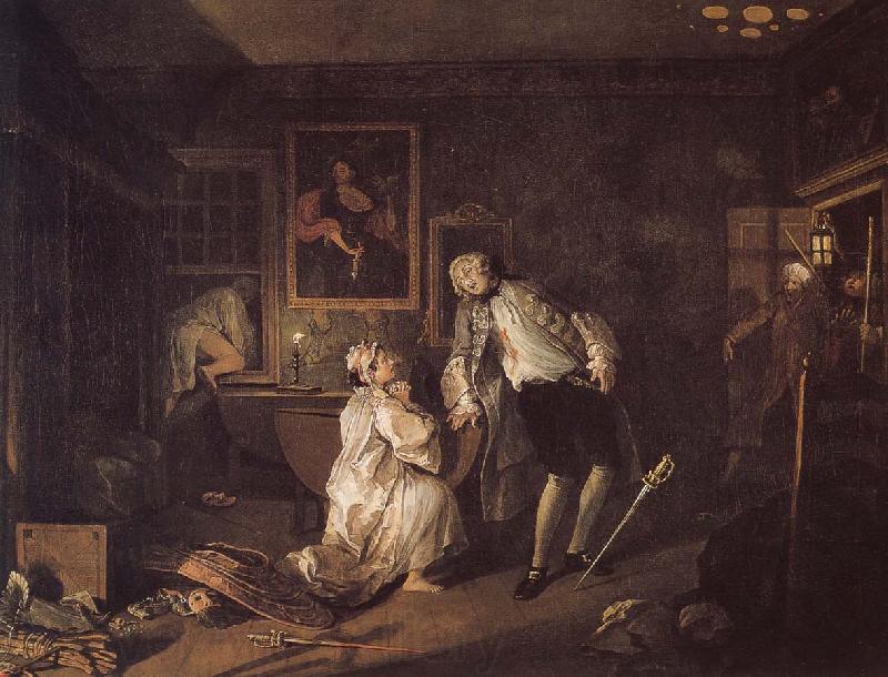 William Hogarth Fashionable marriage groups count the death of painting